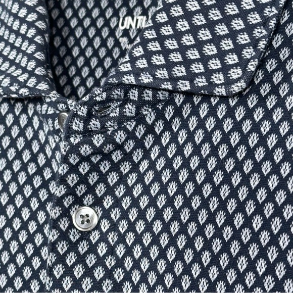 💙UNTUCKIT Men's Polo Golf Shirt - Geometric Design - Large (Slimmer Fit) NWOT - Picture 11 of 16